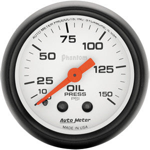 Autometer Phantom 0-150psi Mechanical Oil Pressure Gauge